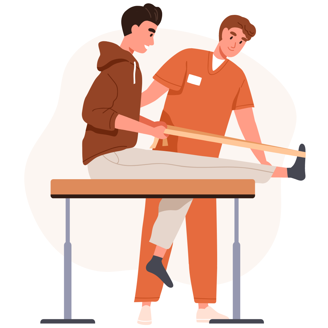 Krankengymnastik mit Theraband